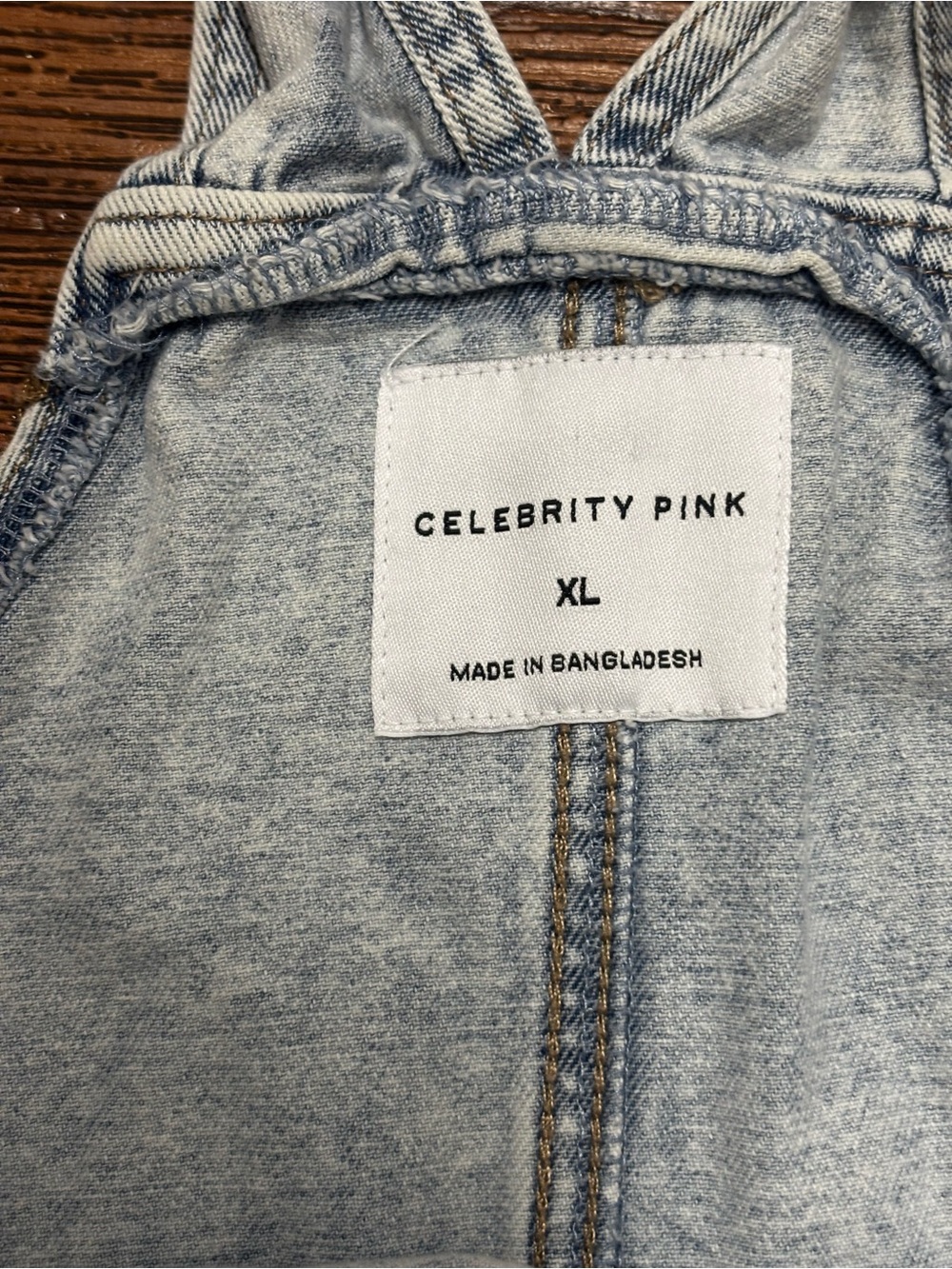 Celebrity Pink Acid Wash Light Blue Denim Overalls - Picture 7 of 9